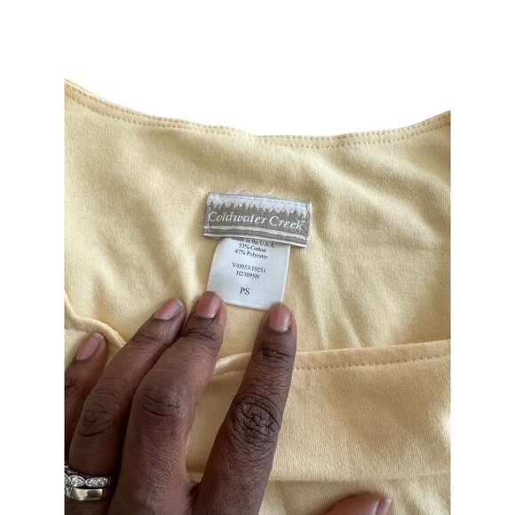 Vintage Coldwater Creek Womens Square Neck Midi Peasant Dress Yellow Cottagecore - Picture 8 of 9